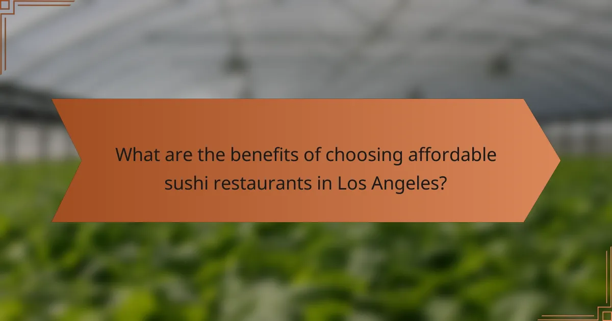 What are the benefits of choosing affordable sushi restaurants in Los Angeles?